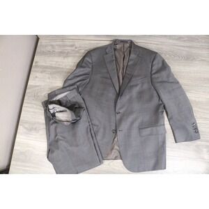 54L Hart Schaffner Marx Gray Wool 2-Piece Suit Trousers Jacket Pants 39